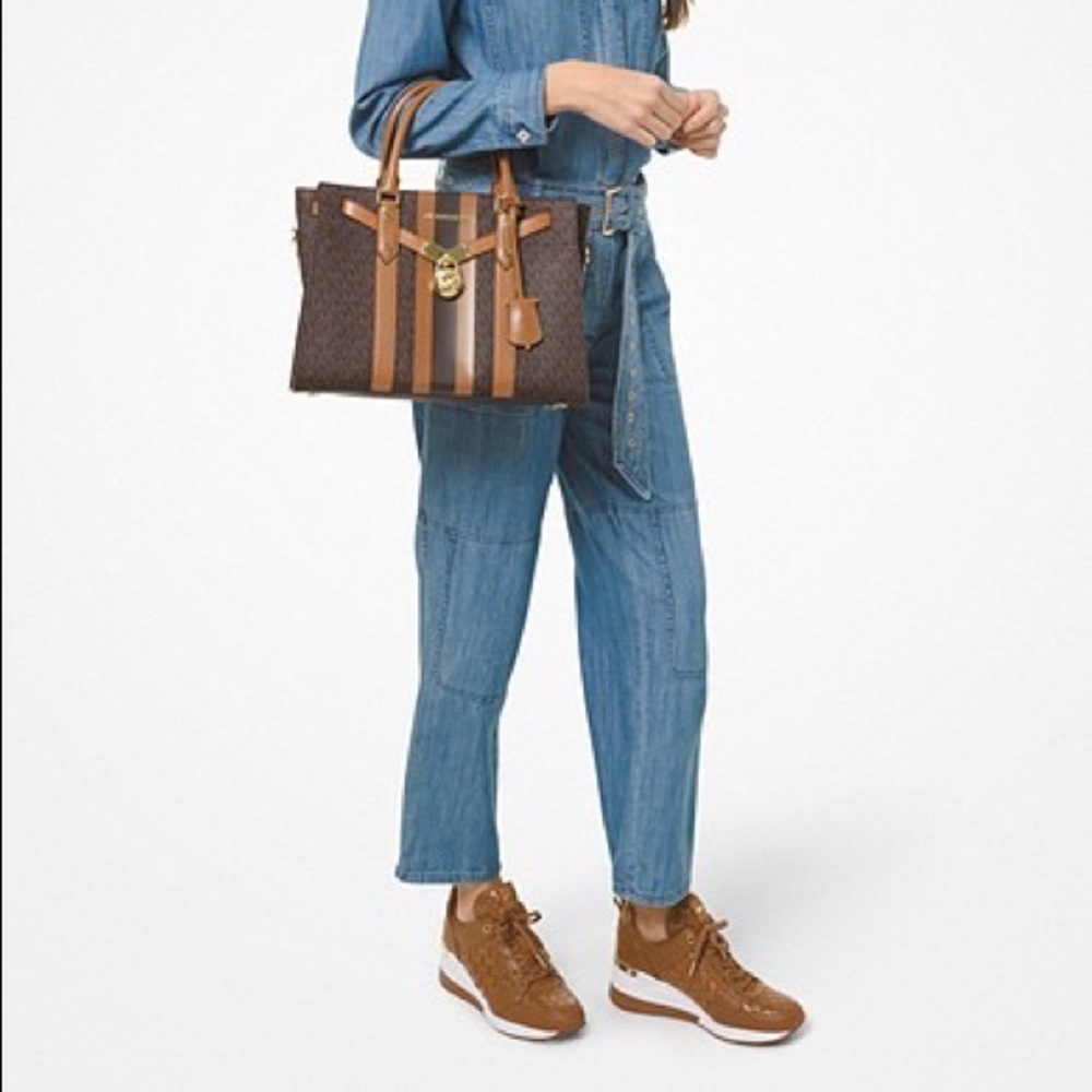 Michael KORS Nouveau Hamilton Stripe Large Satchel - Picture 10 of 10